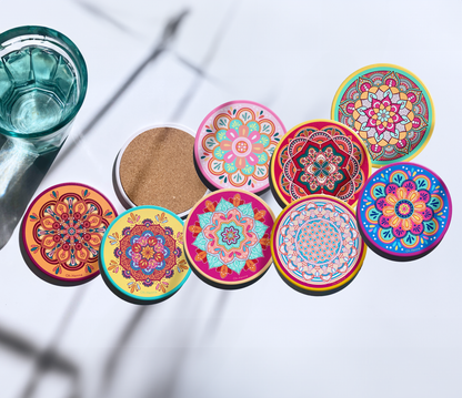 Absorbent Ceramic Coaster - House Warming Gift Full Collection (8pcs)